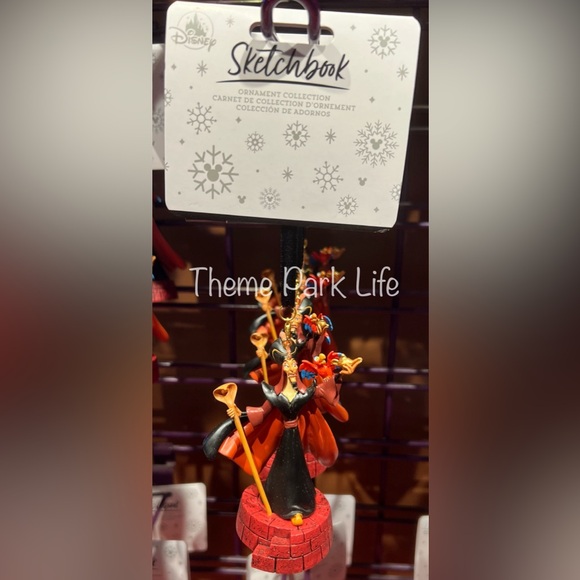 Disney Parks Sketchbook Aladdin Jafar Iago Christmas Ornament NEW - Picture 1 of 2